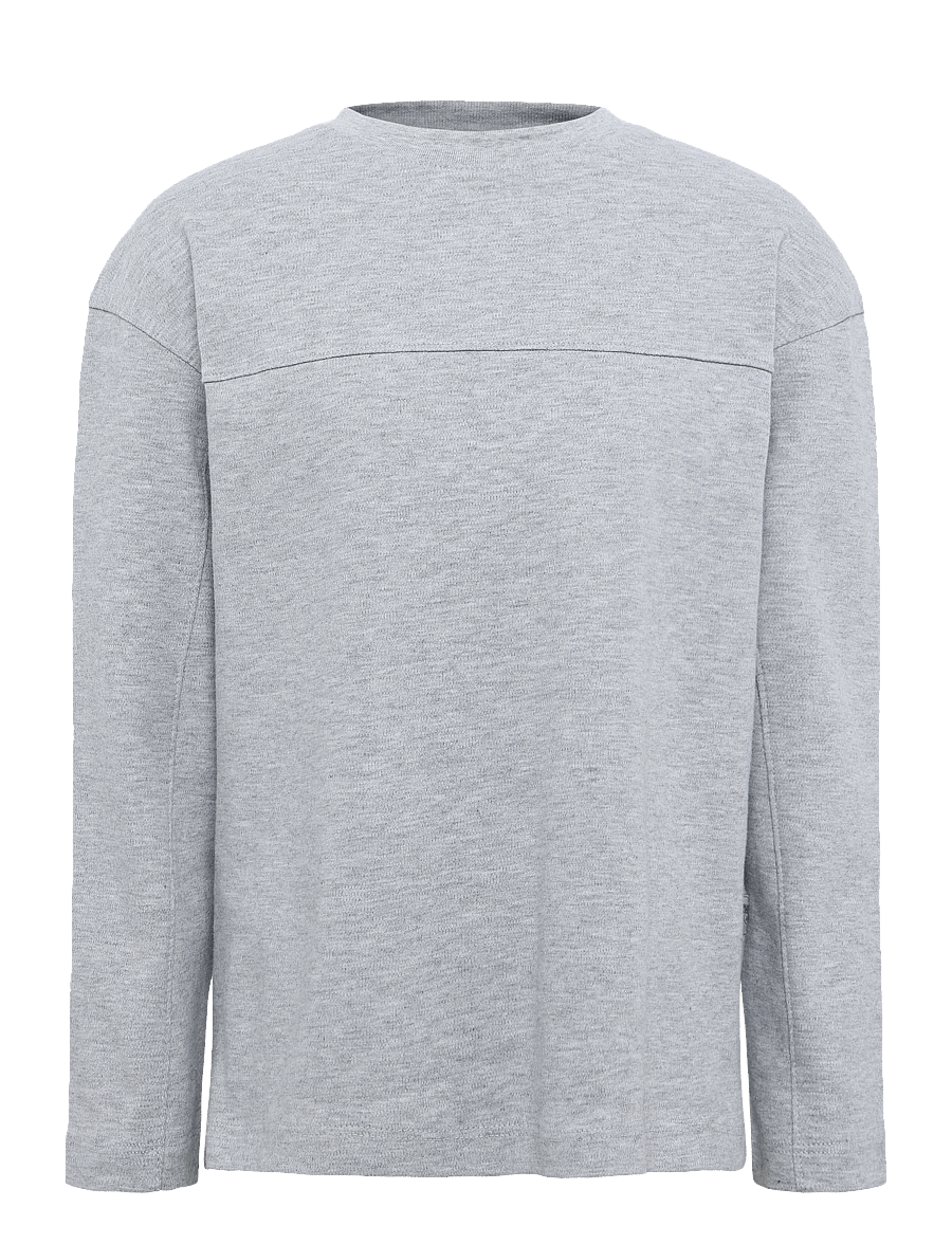 Mango - Cotton T-shirt with seams - långärmade t-shirts - grey - 0