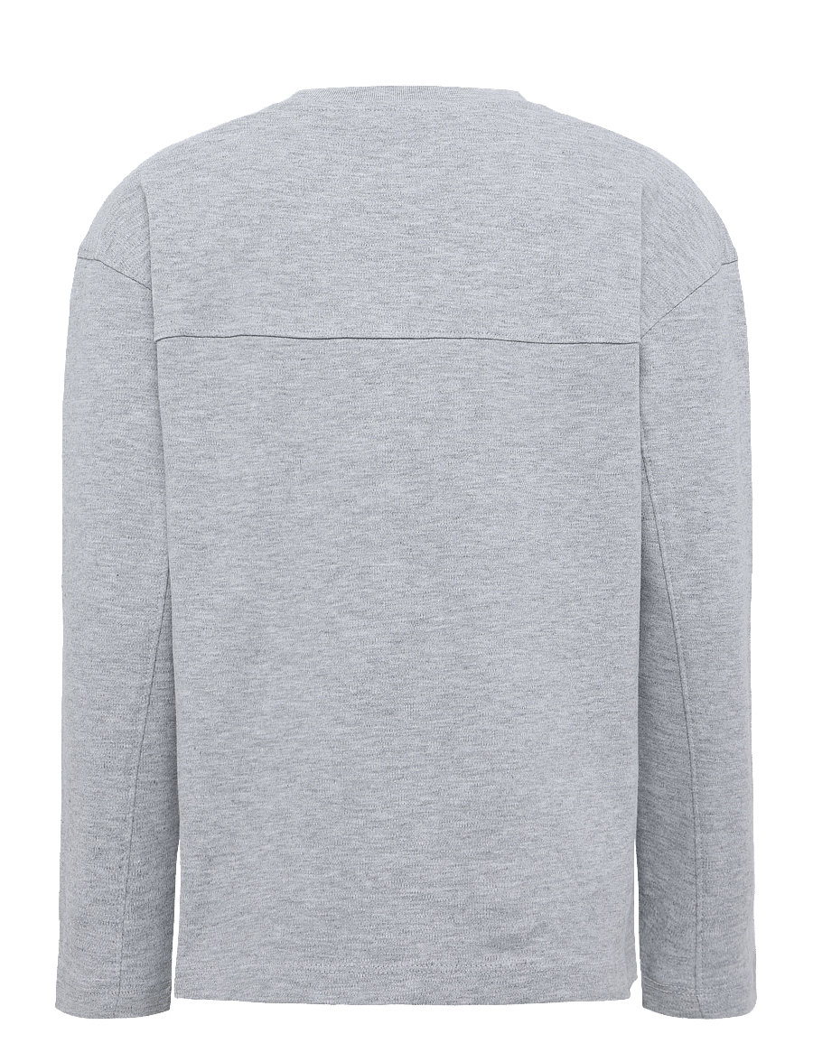 Mango - Cotton T-shirt with seams - långärmade t-shirts - grey - 1