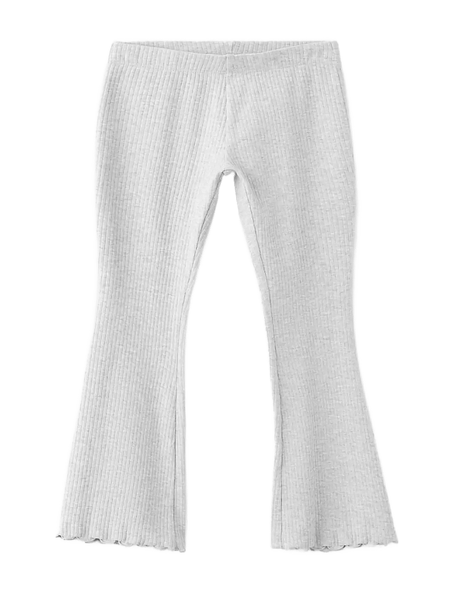 Mango - Ribbed cotton leggings - leggings - lt pastel grey - 0
