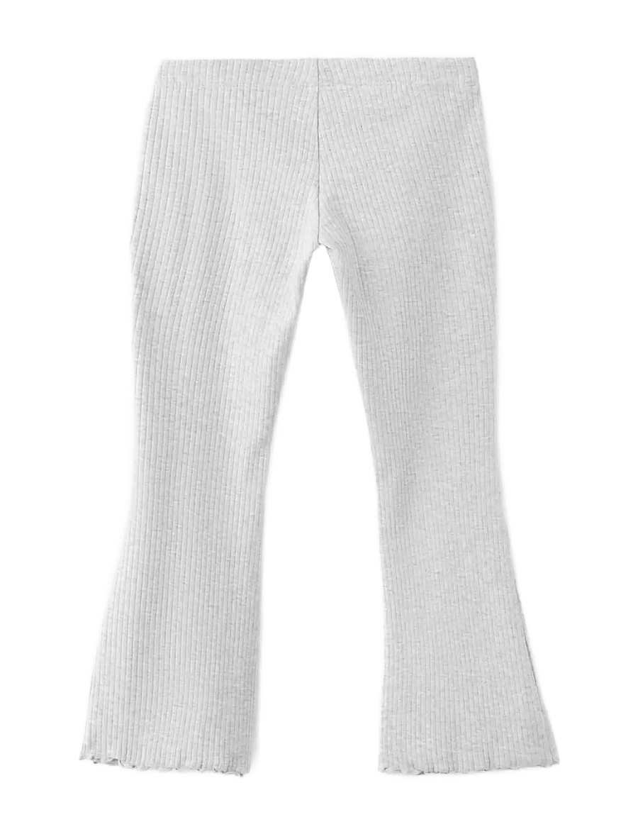 Mango - Ribbed cotton leggings - leggings - lt pastel grey - 1