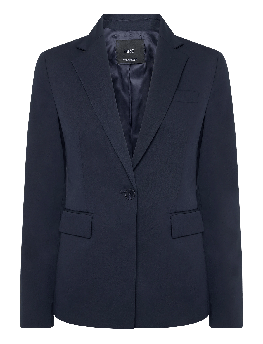 Mango - Fitted suit blazer - enkeltradede blazere - navy - 0