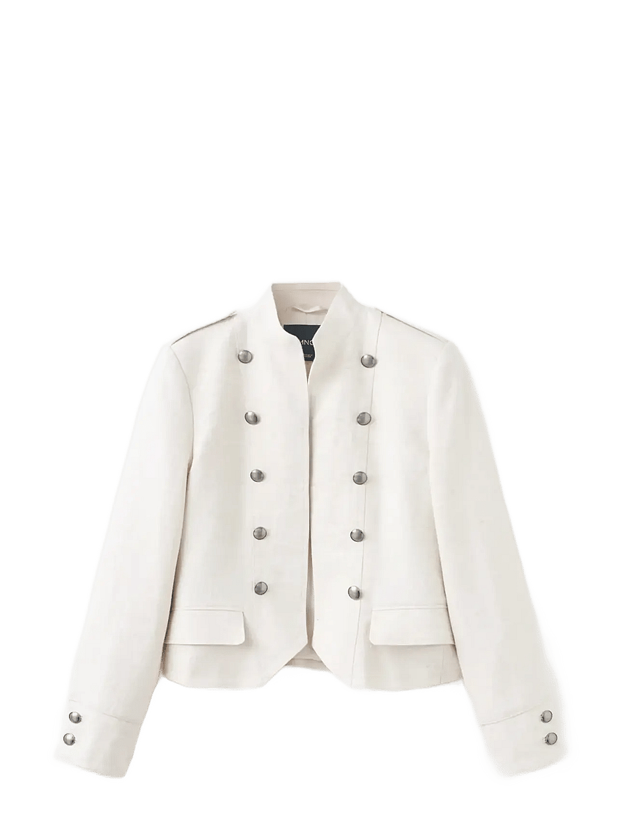 Mango - 100% linen jacket with buttons - light beige - 1