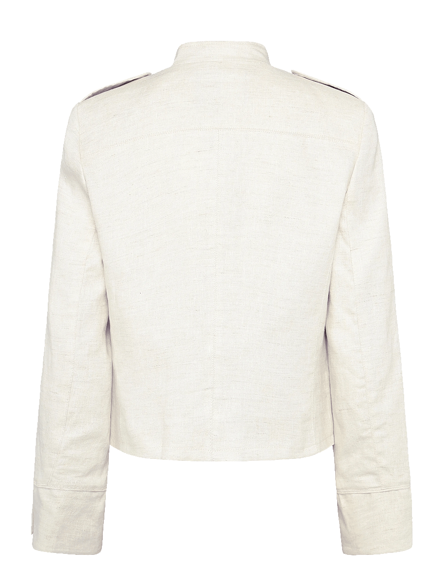 Mango - 100% linen jacket with buttons - korta kavajer - light beige - 2