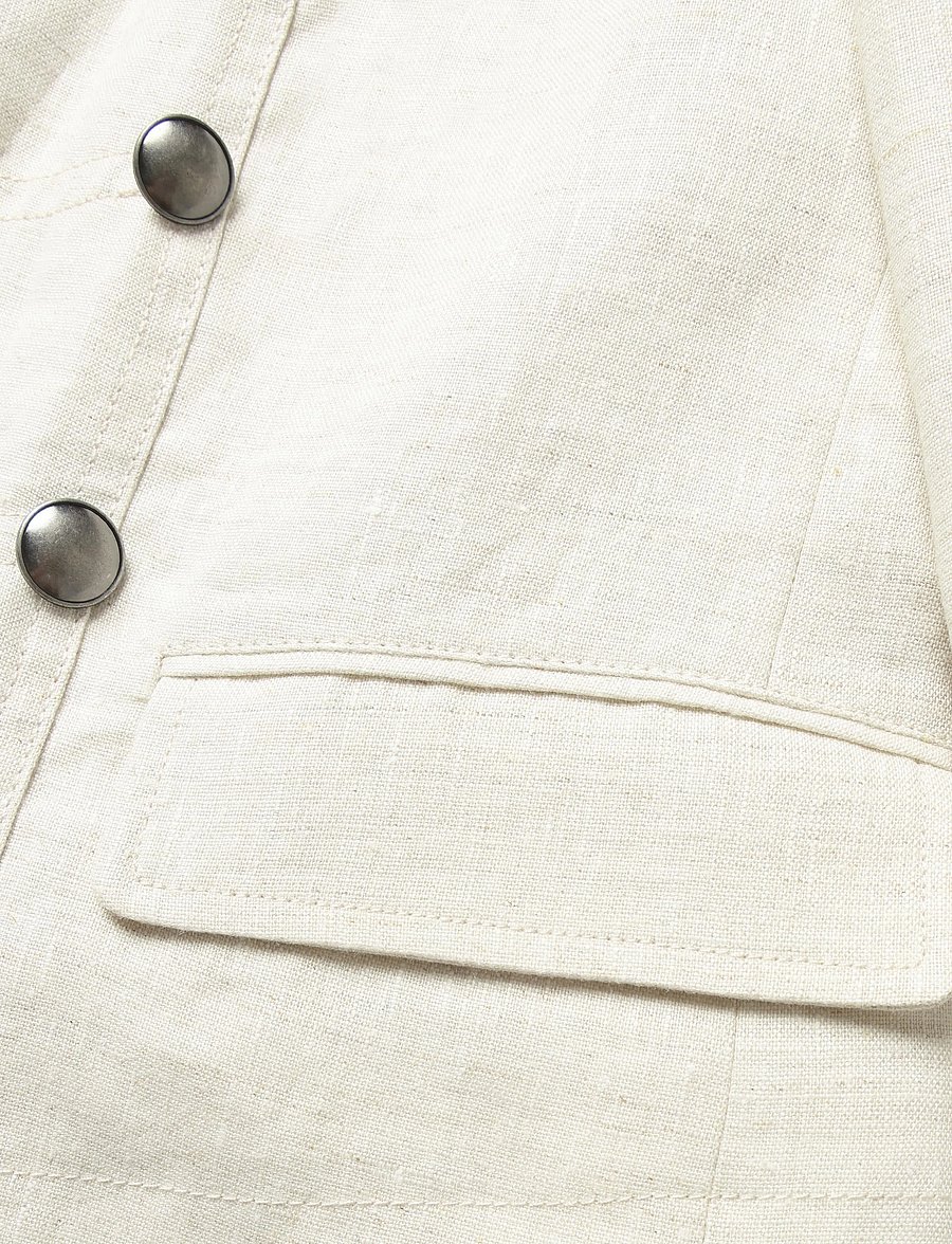 Mango - 100% linen jacket with buttons - korta kavajer - light beige - 5