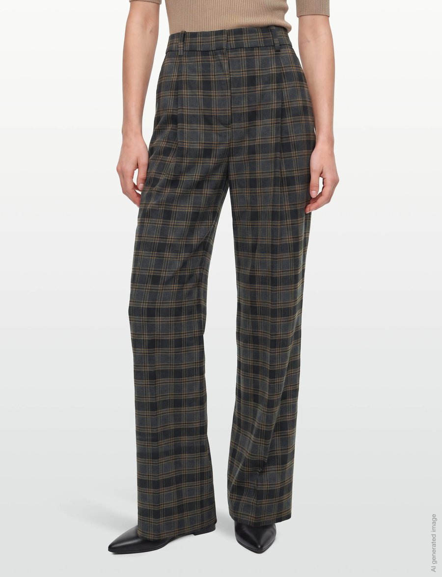 Mango - Straight-fit pleated trousers - vide bukser - brown - 3