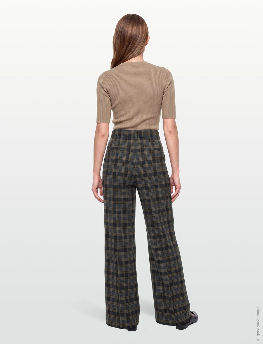 Mango - Straight-fit pleated trousers - vide bukser - brown - 4