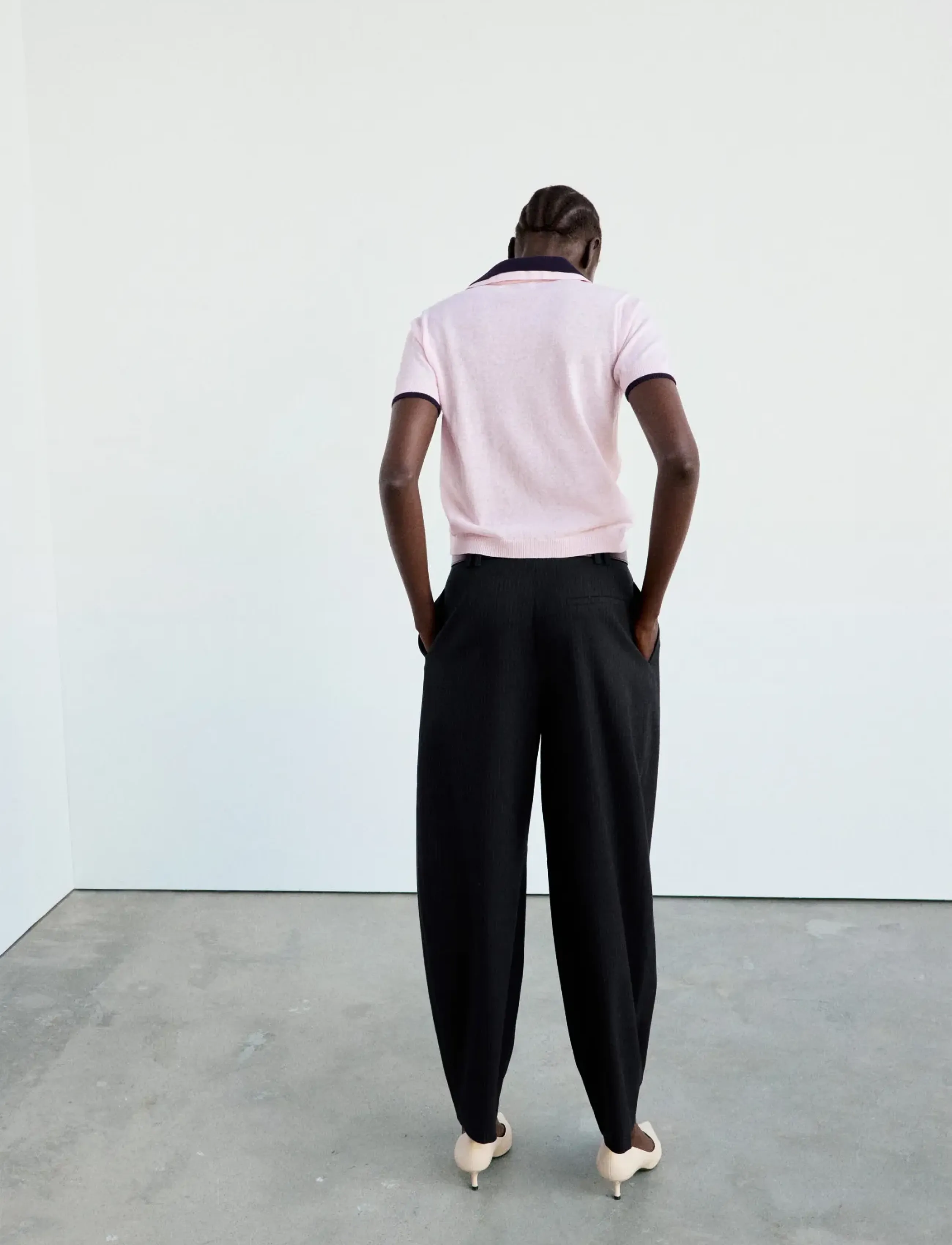 Mango - High-waisted balloon trousers - barrel-bukser - navy - 3