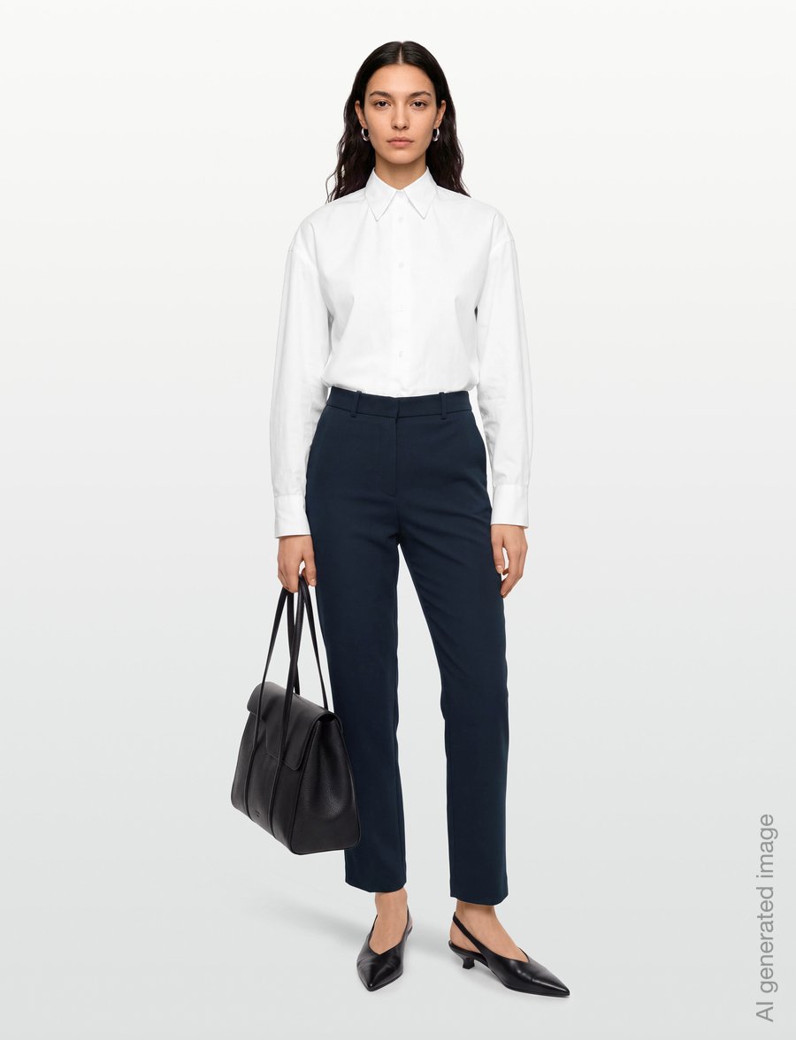 Mango - Straight suit trousers - kostymbyxor - navy - 0