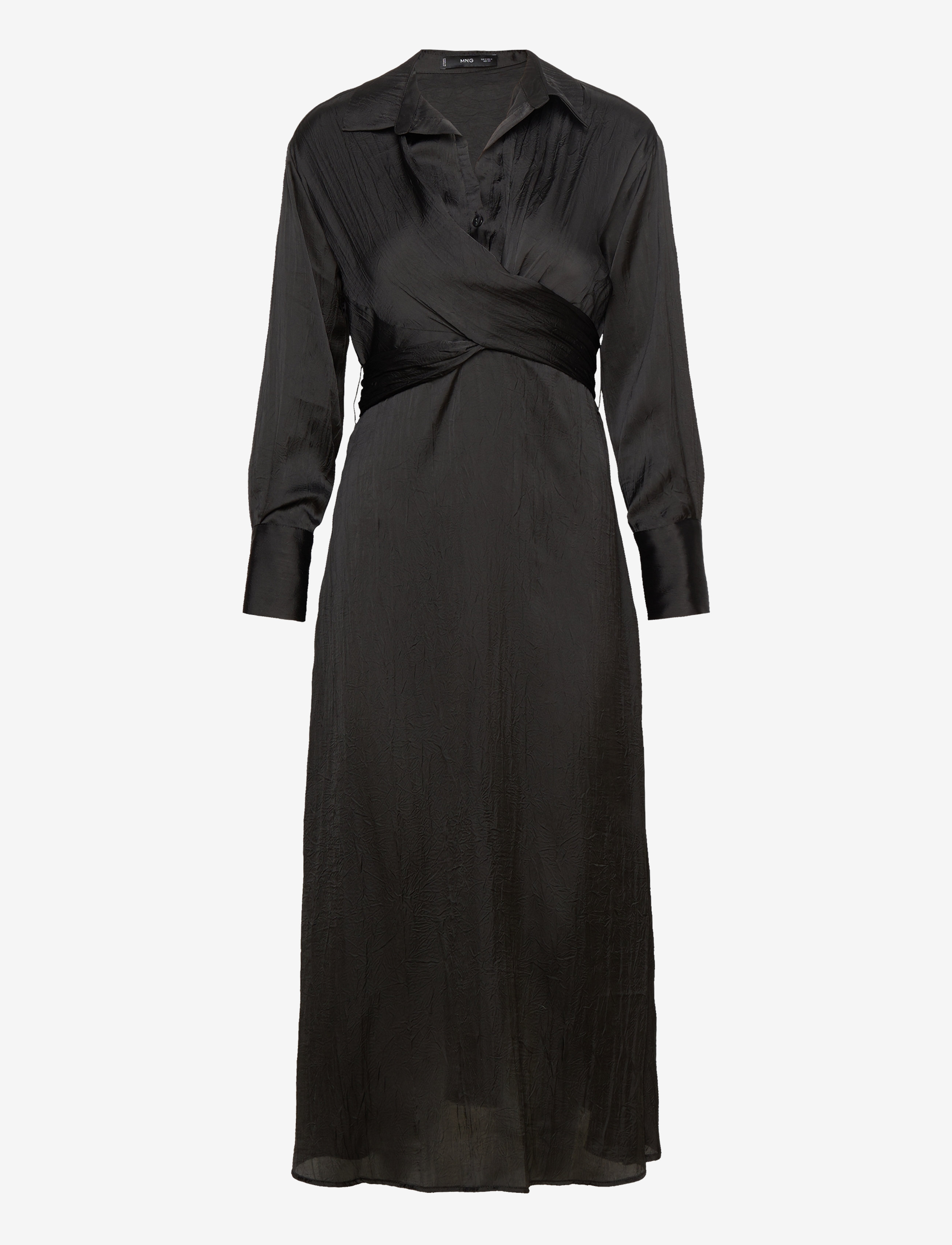 MANGO Wrap Shirt Kleid Schwarz - XS - Damen