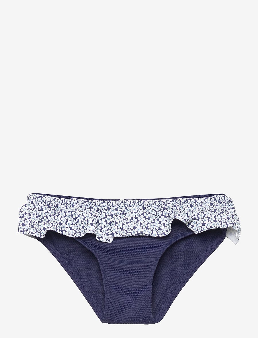 Mango - Ruffled floral bikini bottom - uimashortsit - navy - 0