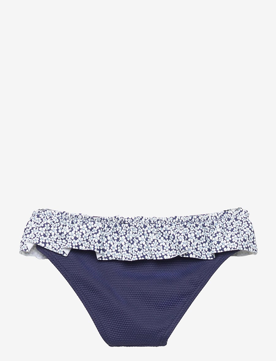 Mango - Ruffled floral bikini bottom - uimashortsit - navy - 1