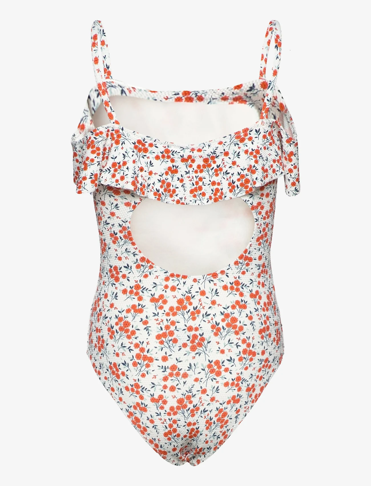 Mango - Ruffled floral print swimsuit - kesälöytöjä - white - 1