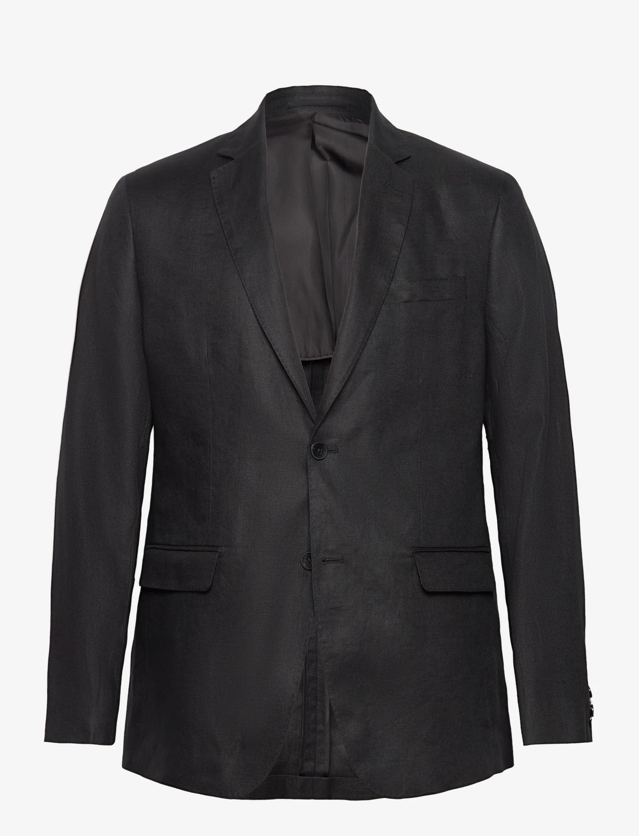 Mango - 100% linen slim-fit suit jacket - dobbeltradede blazere - black - 0