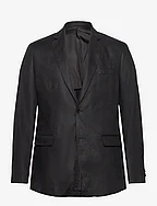 100% linen slim-fit suit jacket - BLACK