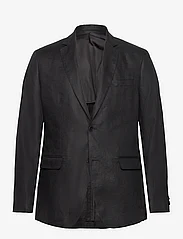 Mango - 100% linen slim-fit suit jacket - dobbeltradede blazere - black - 0