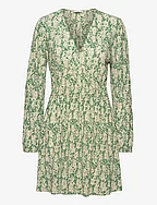 Textured floral-pattern dress - GREEN