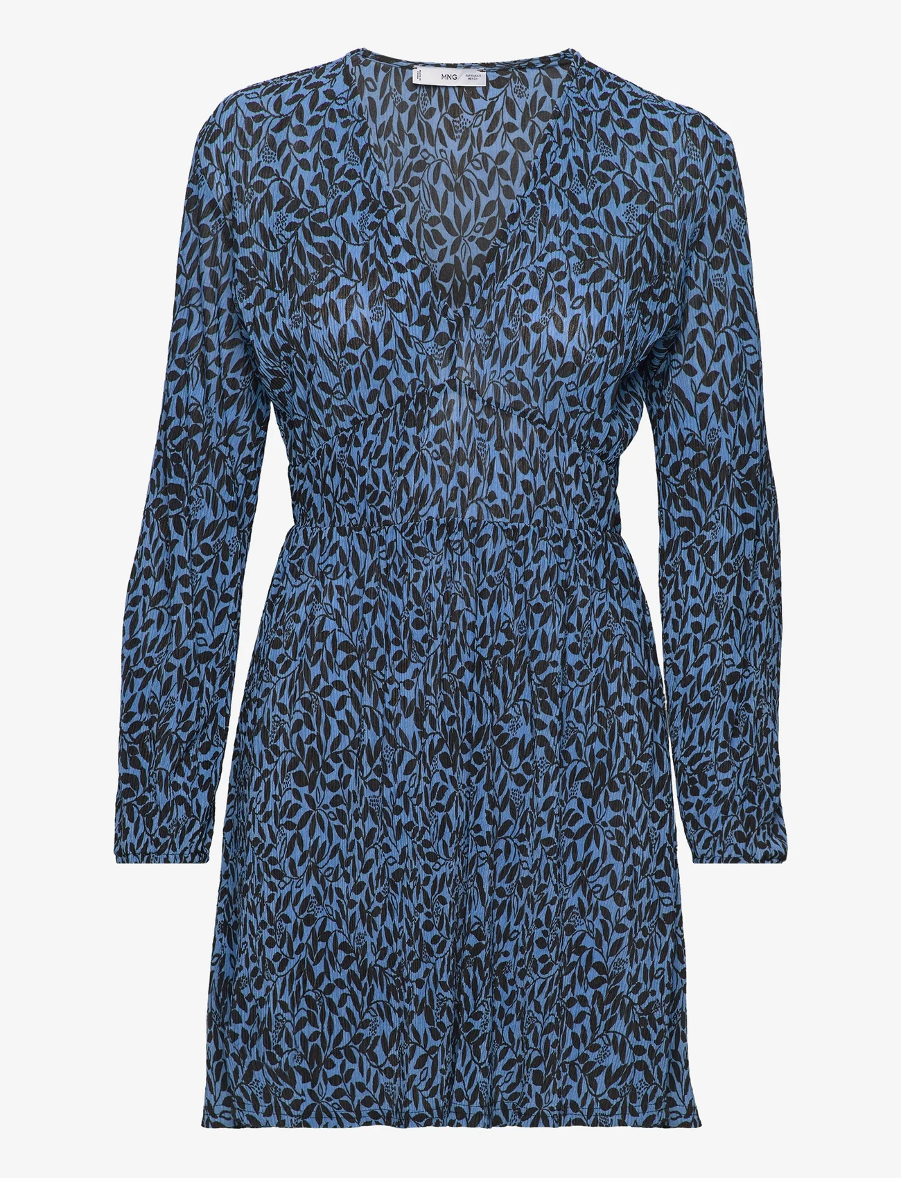 Mango - Textured floral-pattern dress - festklær til outlet-priser - medium blue - 0