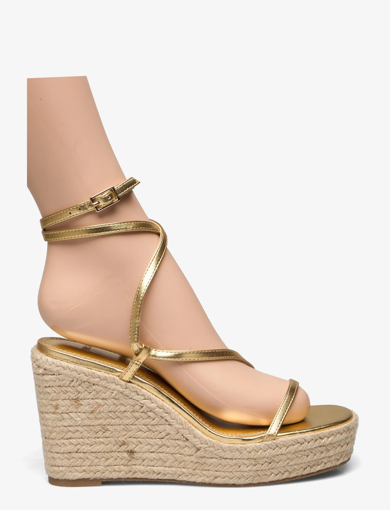 Mango - Metallic wedge sandals with straps - espadrillos med hæl - gold - 1