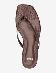 Mango - Croc-effect sandals - dark brown - 3