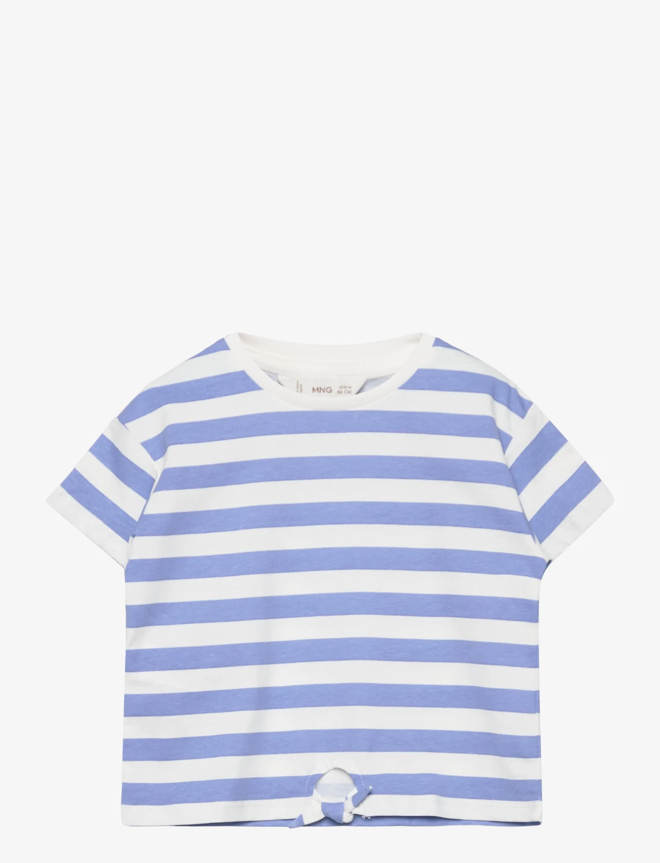 Mango - Knot striped T-shirt - kortärmade t-shirts - medium blue - 0