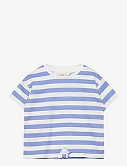Mango - Knot striped T-shirt - kortärmade t-shirts - medium blue - 0
