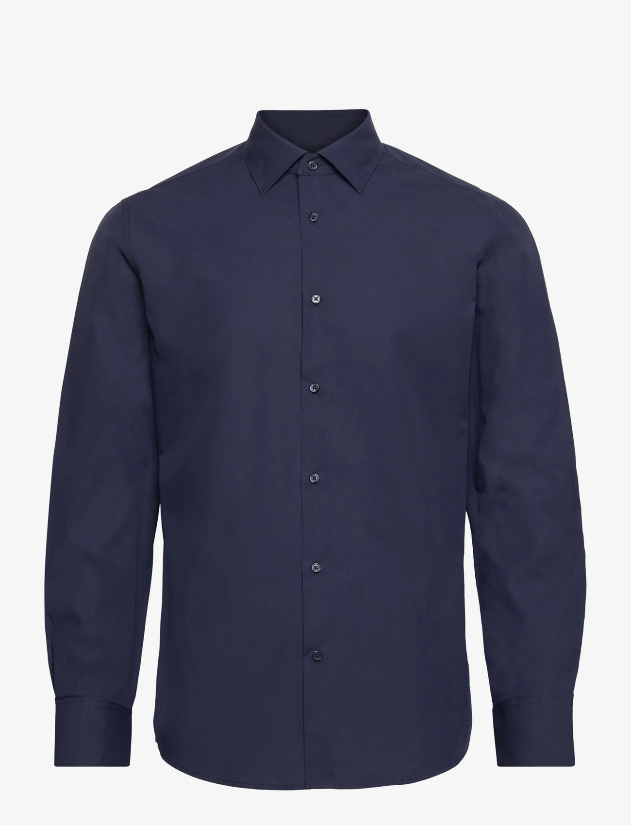 Mango - Slim fit stretch cotton suit shirt - basic skjortor - navy - 0