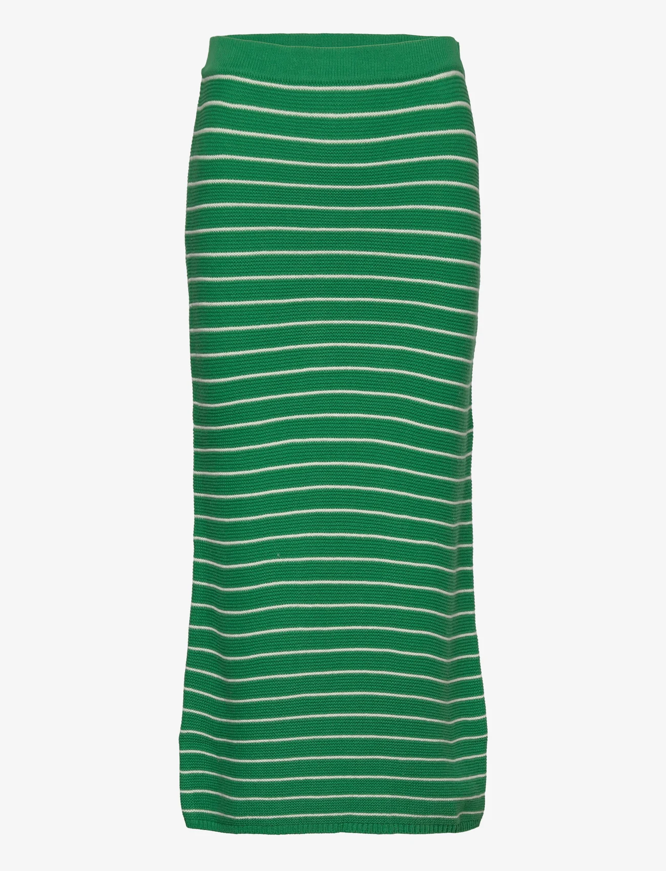 Mango - Striped knitted skirt - stickade kjolar - green - 0
