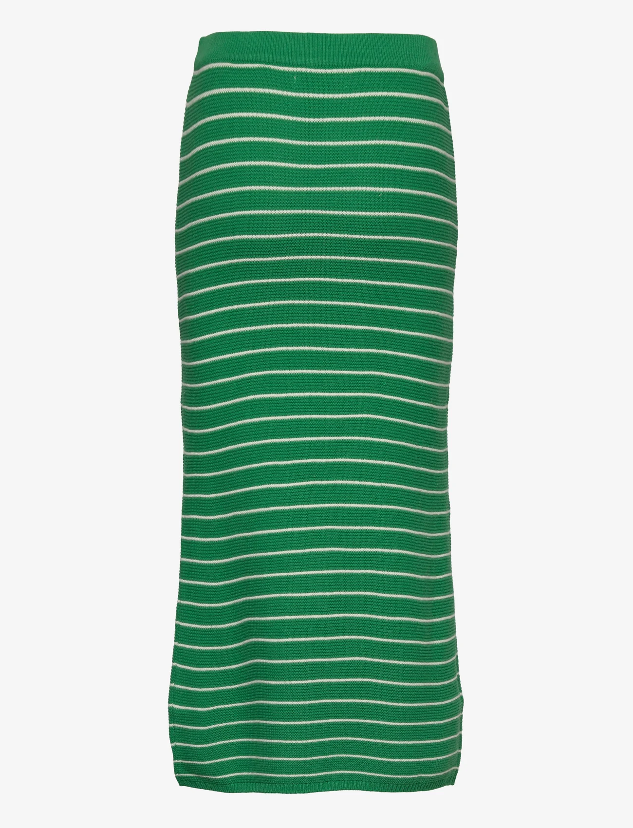 Mango - Striped knitted skirt - strikkede nederdele - green - 1