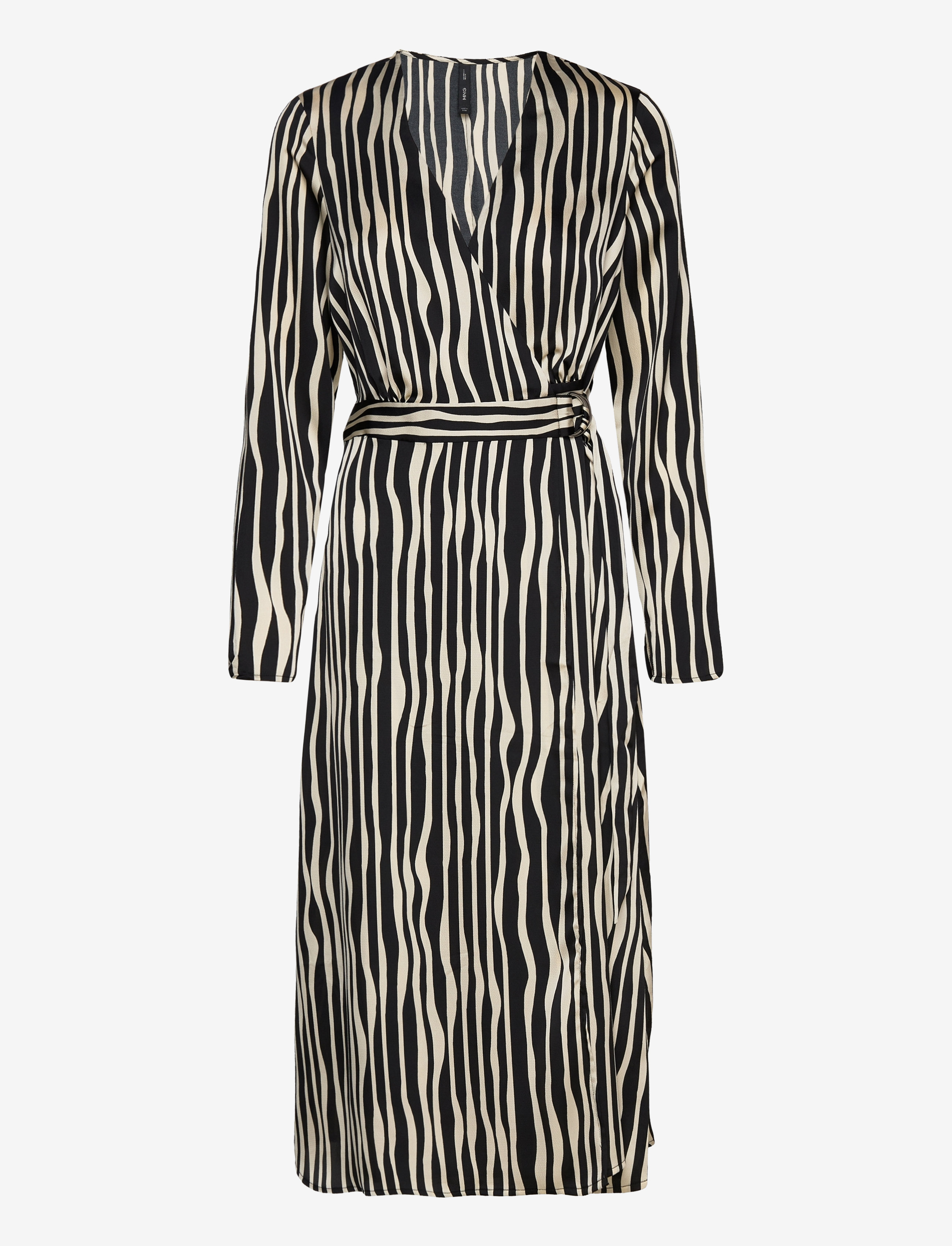 Mango Striped midi dress - Kleider - BLACK / black