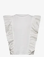 Ruffle T-shirt - NATURAL WHITE