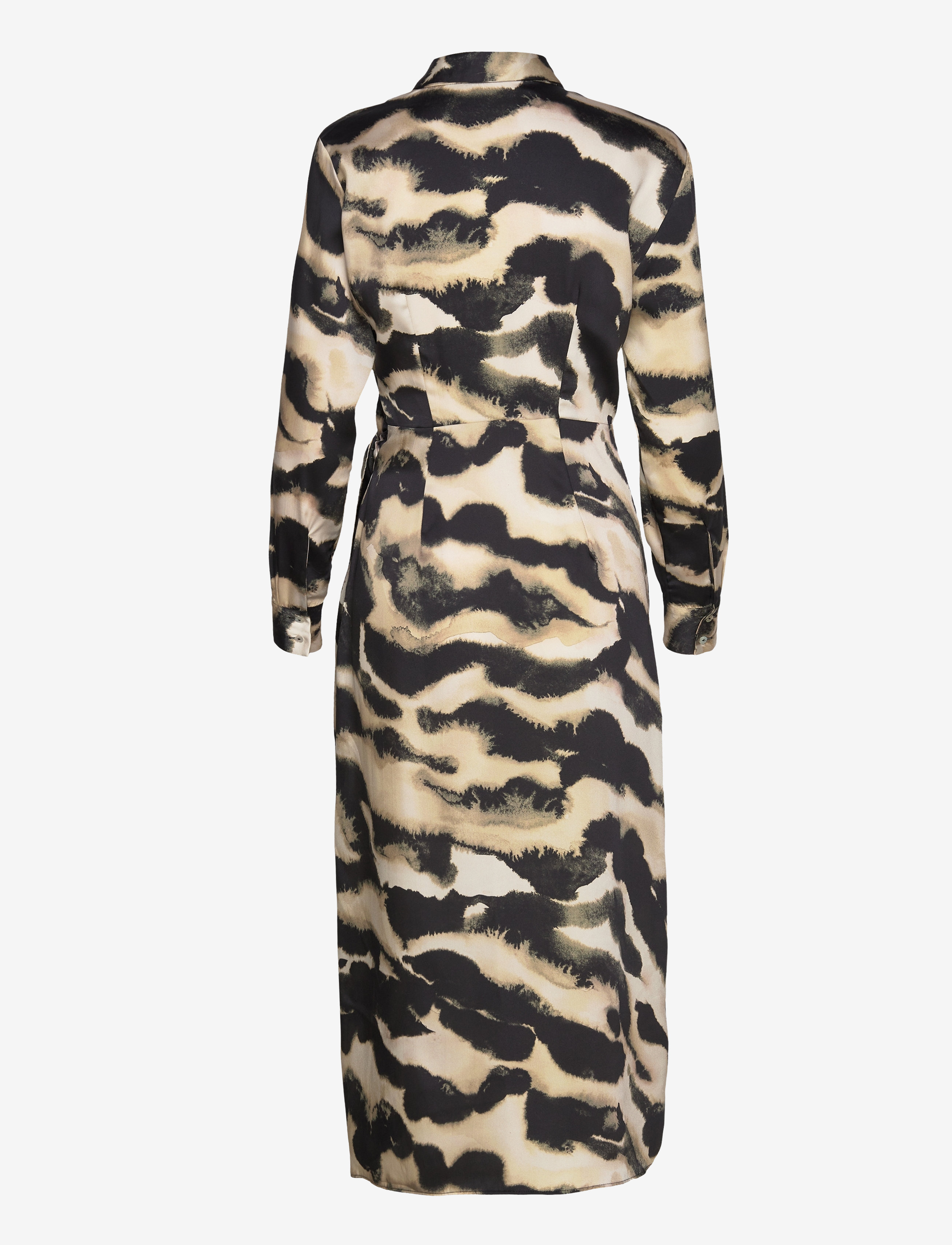 Mango - Printed satin dress - skjortekjoler - black - 1
