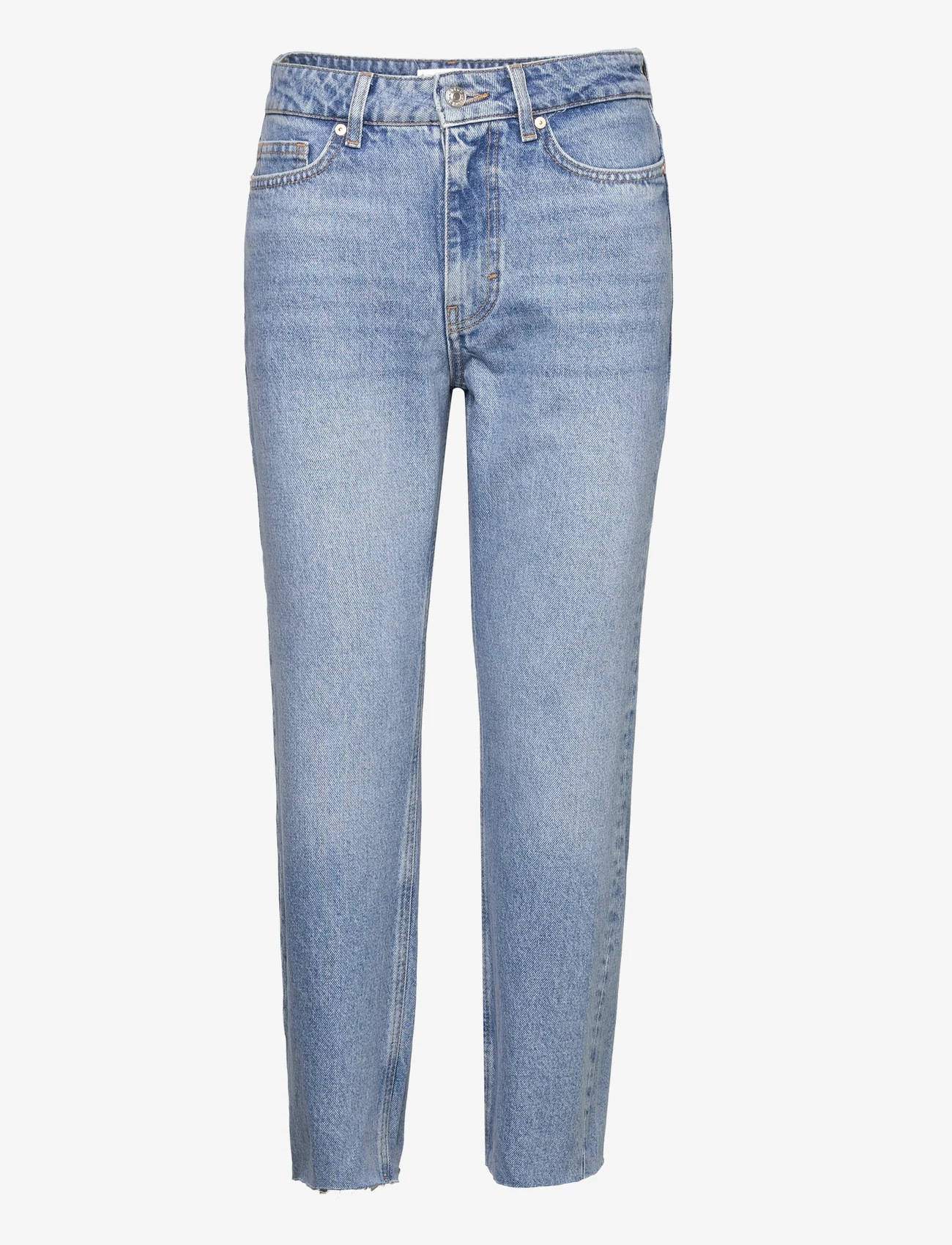 Mango - Frayed hem straight jeans - laveste priser - open blue - 0