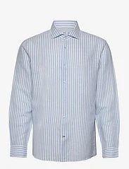 Mango - Slim fit striped linen shirt - linneskjortor - lt-pastel blue - 0
