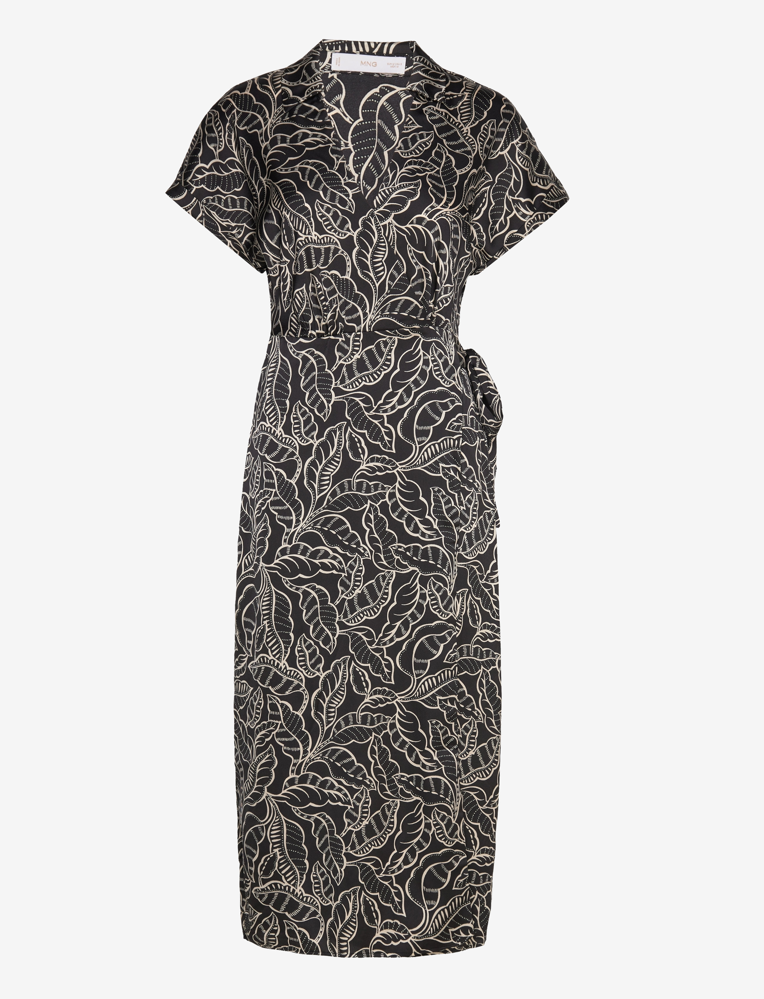 Mango Print wrap dress - Kjoler - BLACK / black
