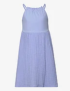 Cotton-blend dress - MEDIUM BLUE