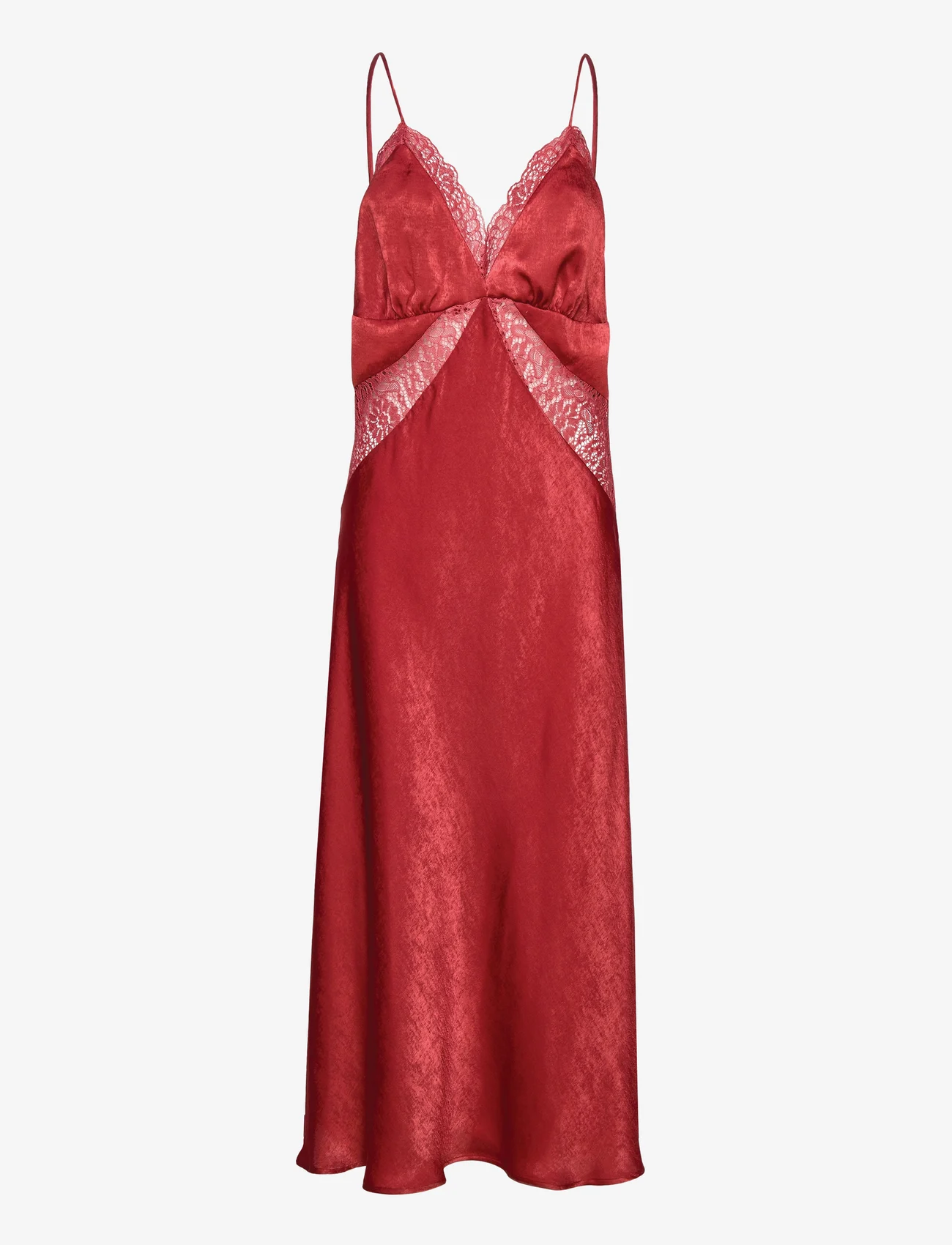 Mango - Lace camisole dress - festtøj til outletpriser - dark red - 0