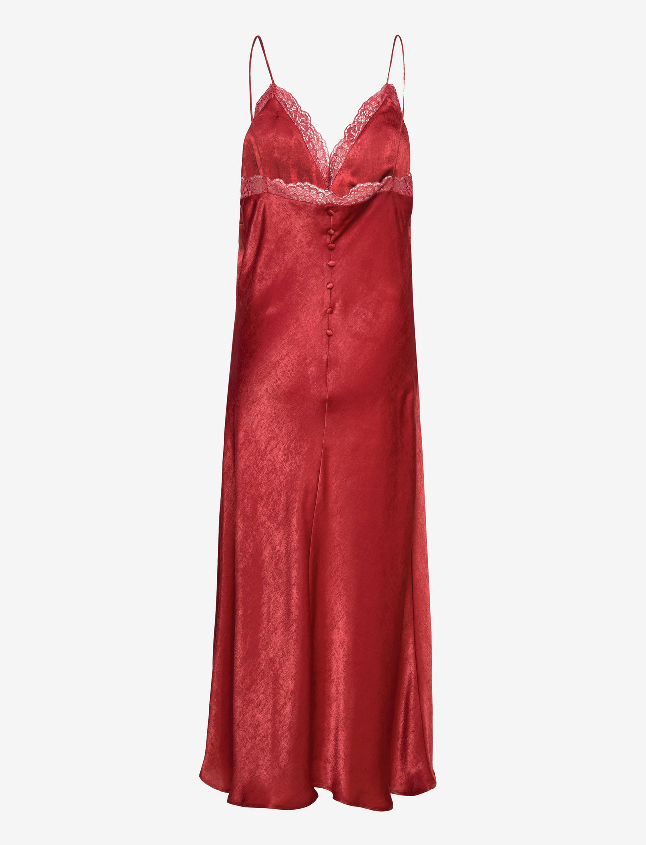 Mango - Lace camisole dress - aftenkjoler & gallakjoler - dark red - 1