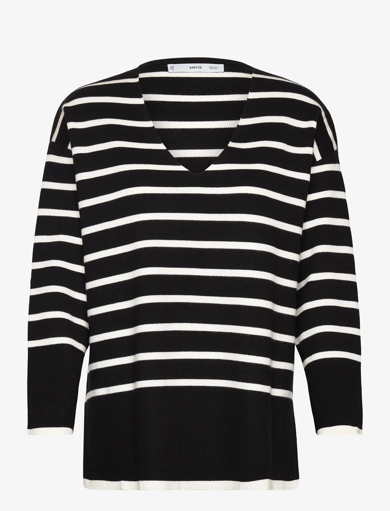 Mango - Oversized striped sweater - alhaisimmat hinnat - black - 0