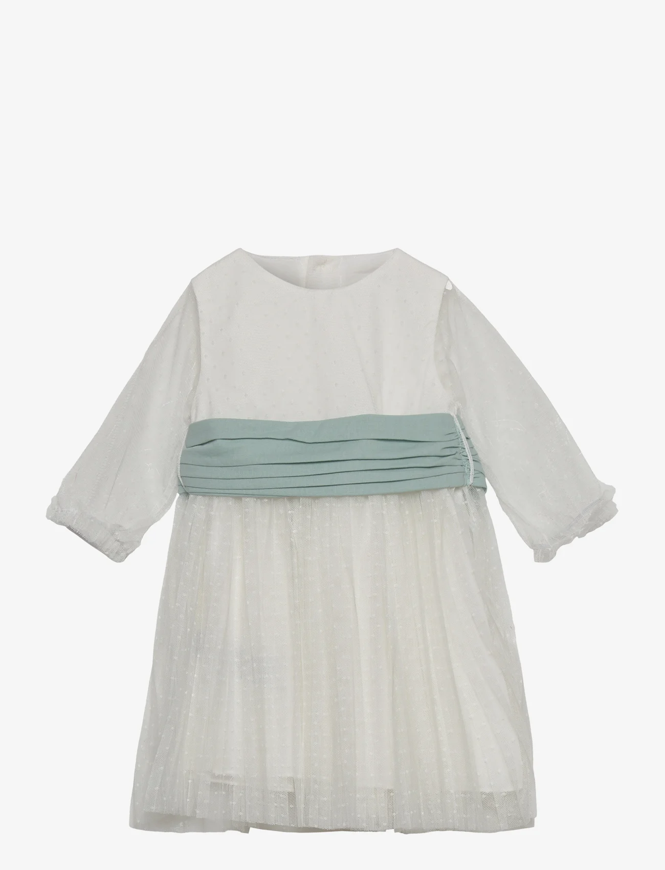 Mango - Embroidered tulle dress - festklänningar - natural white - 0