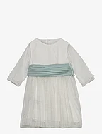 Embroidered tulle dress - NATURAL WHITE
