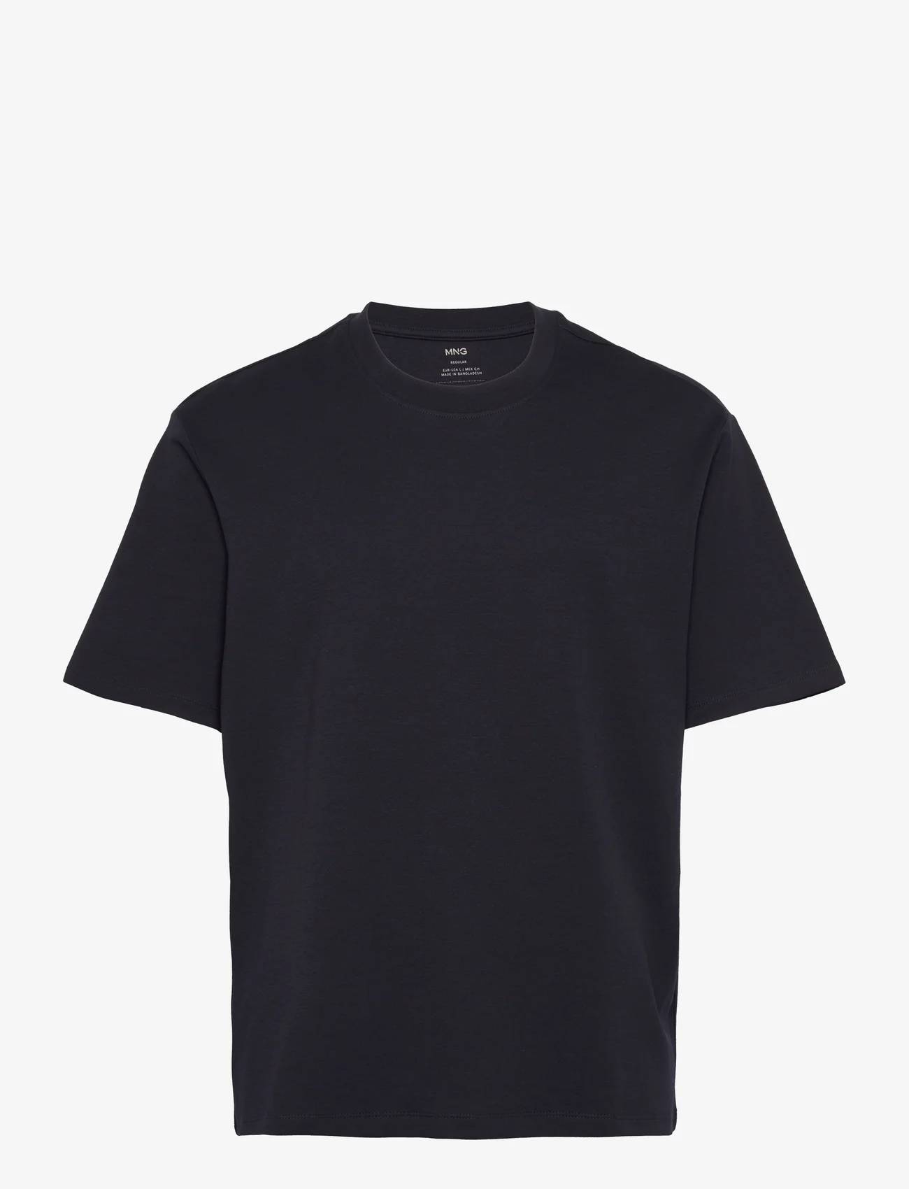 Mango - Breathable cotton t-shirt - navy - 0