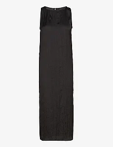 Black textured midi-dress, Mango