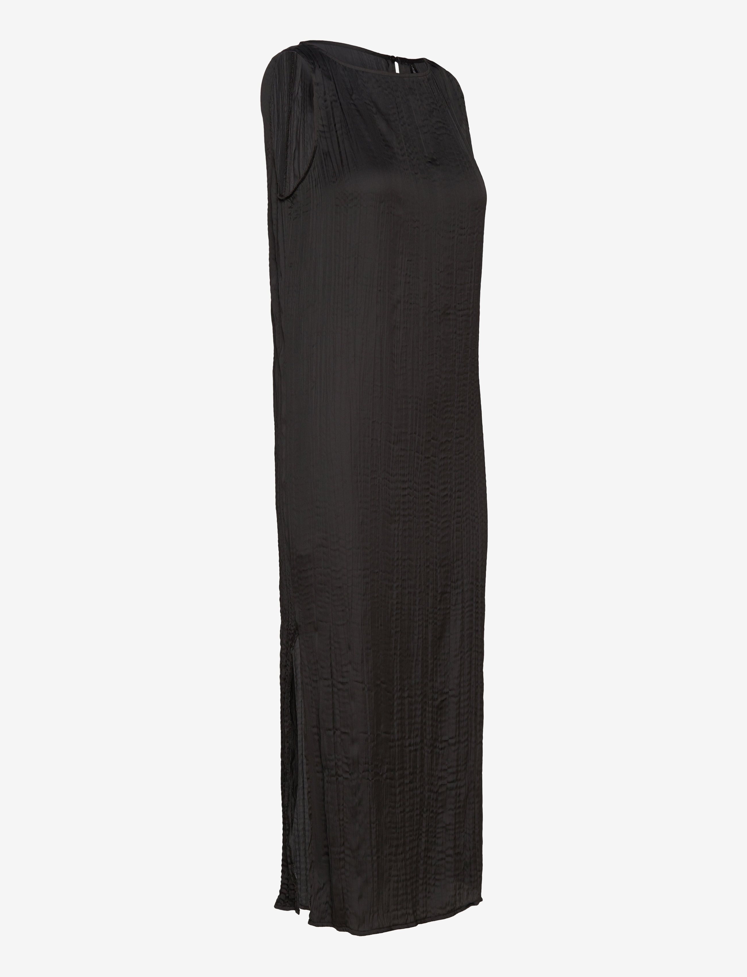 Mango - Black textured midi-dress - midiklänningar - black - 2