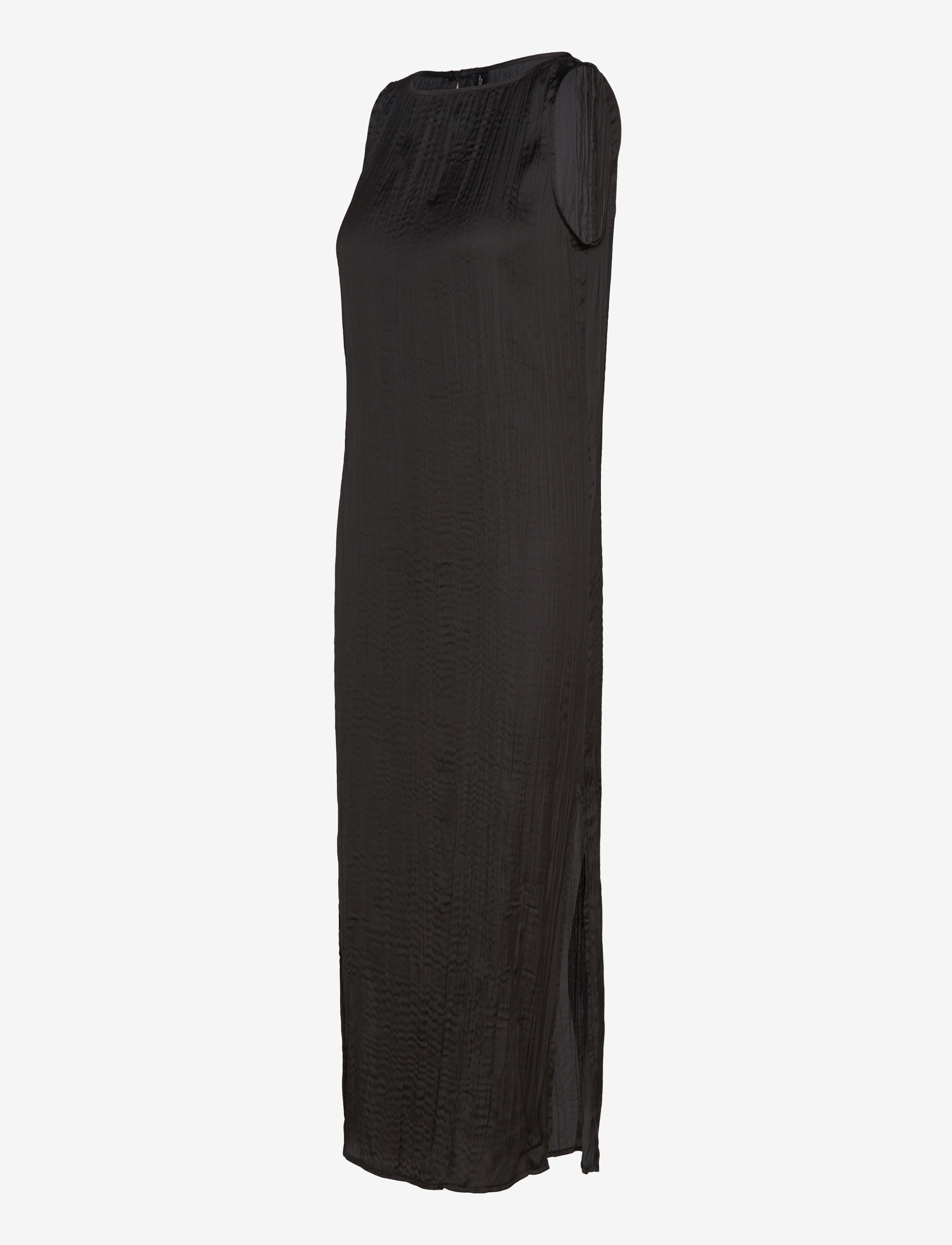 Mango - Black textured midi-dress - midiklänningar - black - 3