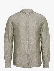 Mango - 100% linen Mao collar shirt - beige - khaki - 0