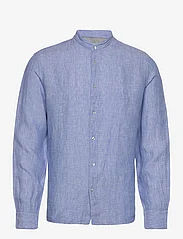 Mango - 100% linen Mao collar shirt - lt-pastel blue - 0