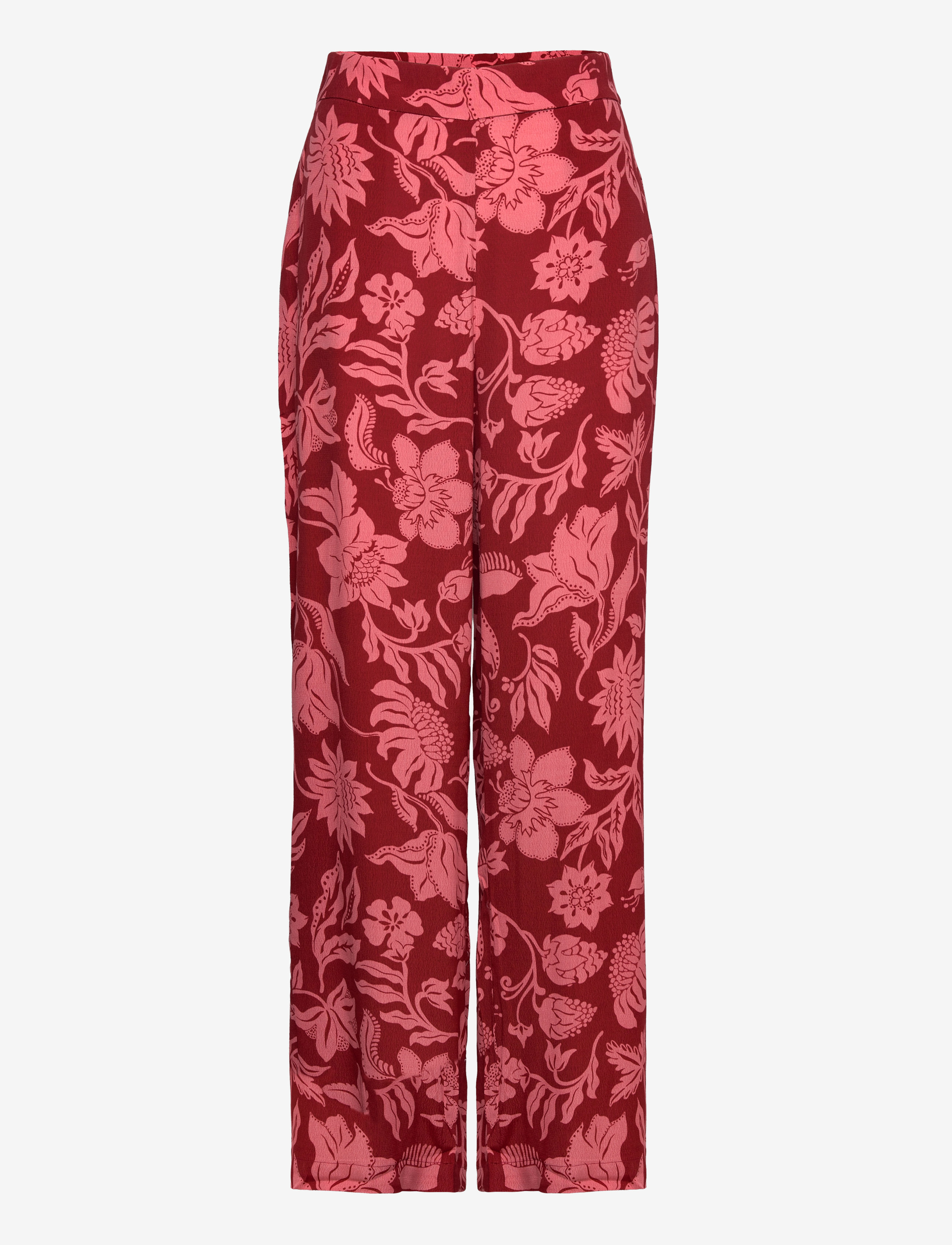 Mango Floral palazzo trousers - Kleidung - PINK / red