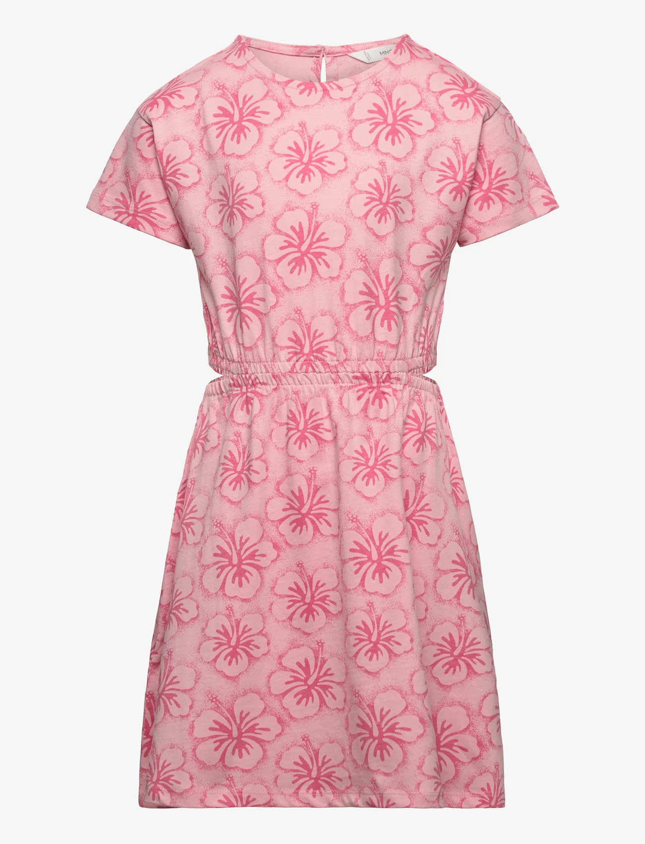Mango - Printed cut-out detail dress - kortermede hverdagskjoler - pink - 0