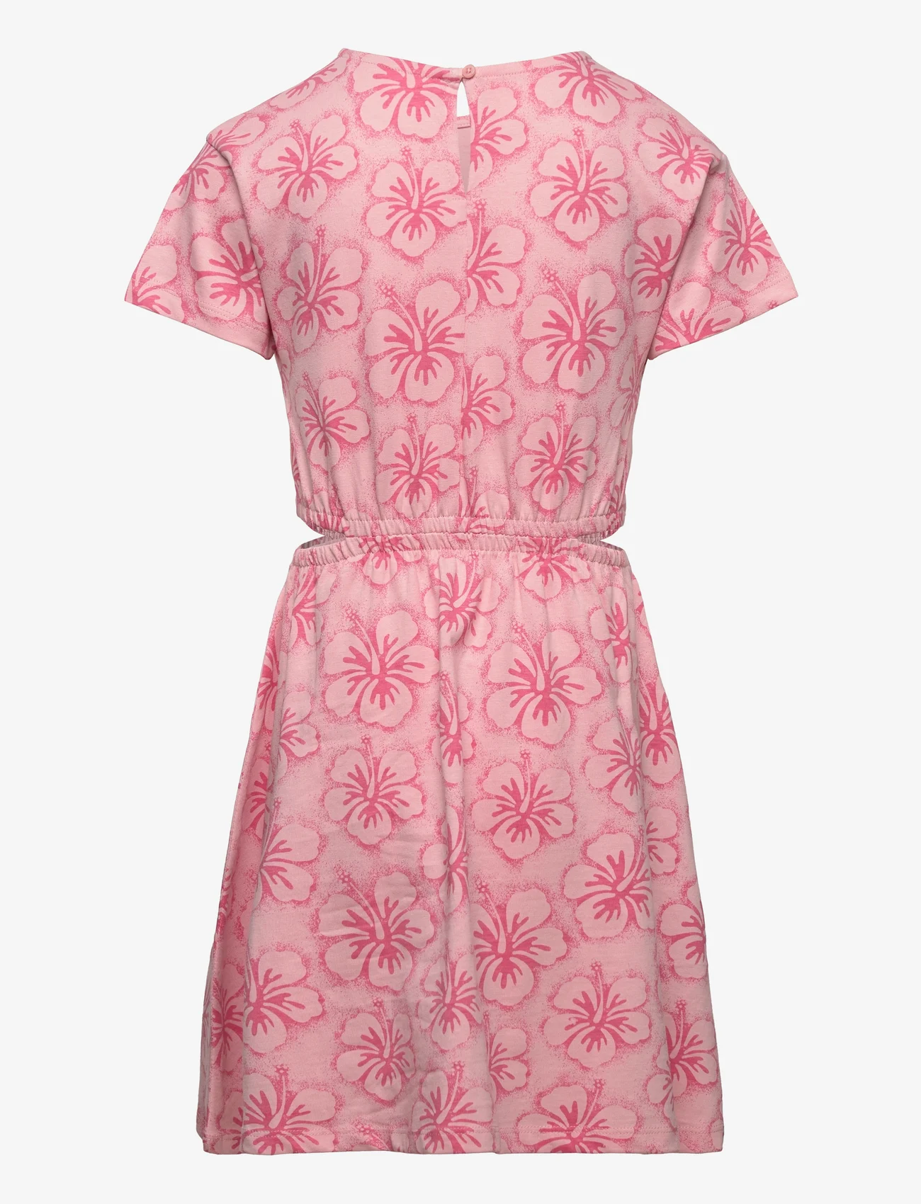 Mango - Printed cut-out detail dress - kortärmade vardagsklänningar - pink - 1