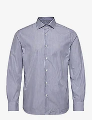 Mango - Slim fit striped cotton shirt - penskjorter - navy - 0